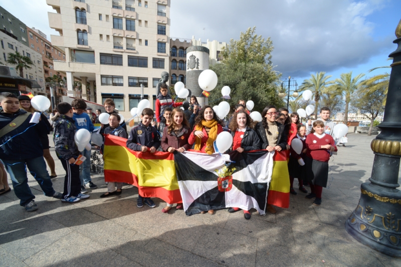 Escolares en el homenaje a la Constitución