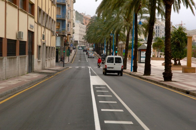 paseo marina española asfaltado pintura calle